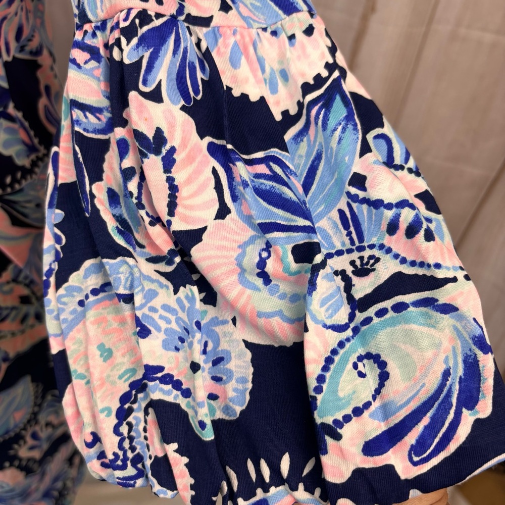 Lilly Pulitzer Carlile Sheath Dress Bell Sleeves High Tide Holy Flockamolie Sz S - Picture 8 of 16